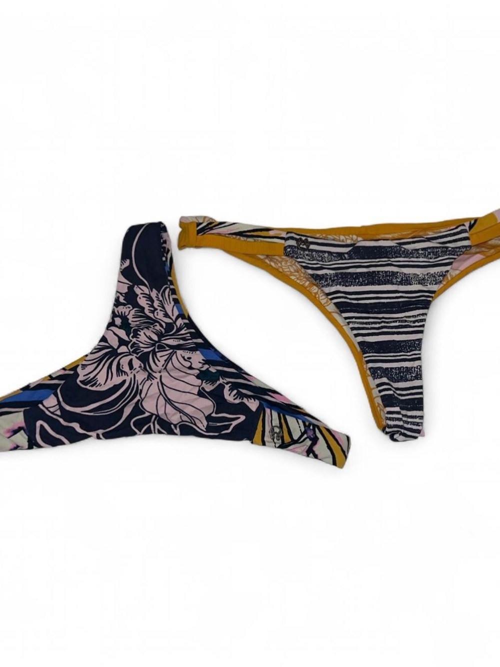 Maaji Two-Piece Bikini Bottoms in Navy, Pink & Mustard
